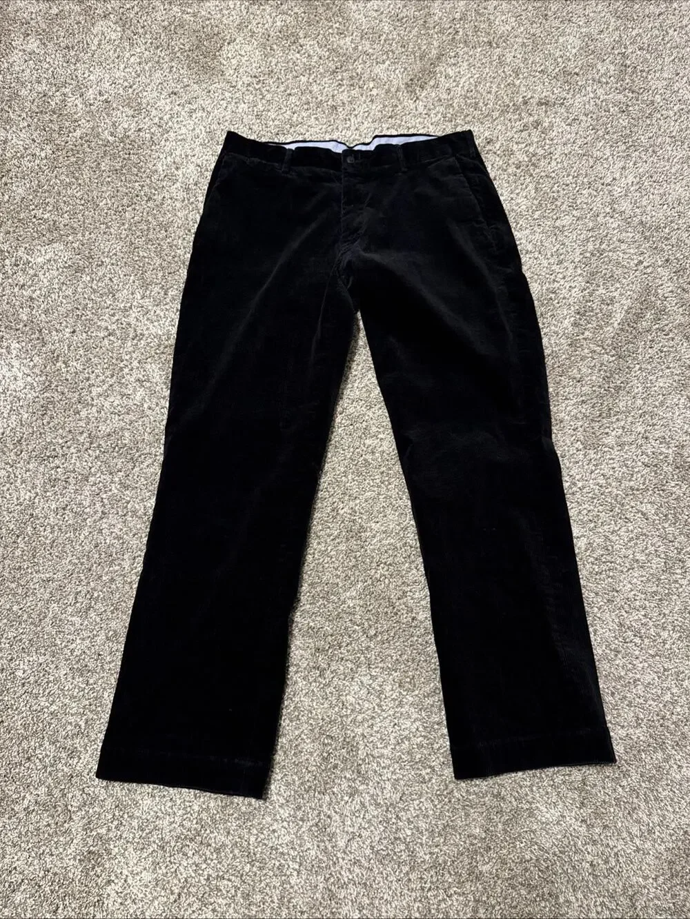 Polo Ralph Lauren Corduroy Pants Mens 36x32 Black Straight Stretch Classic Fit
